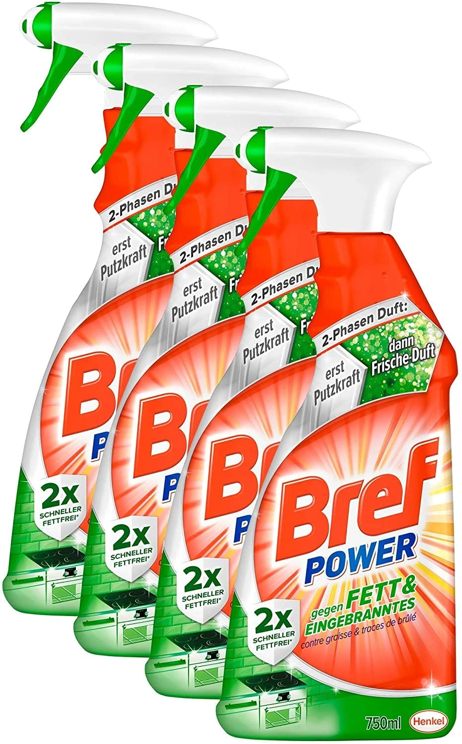 Bref Power Fett Eingebranntes Fettlöser Küchen Reiniger 8x750 Ml Sprühflasche 4 Bref Power Fett Eingebranntes Fettlöser Küchen Reiniger 8x750 Ml Sprühflasche – Bild 4