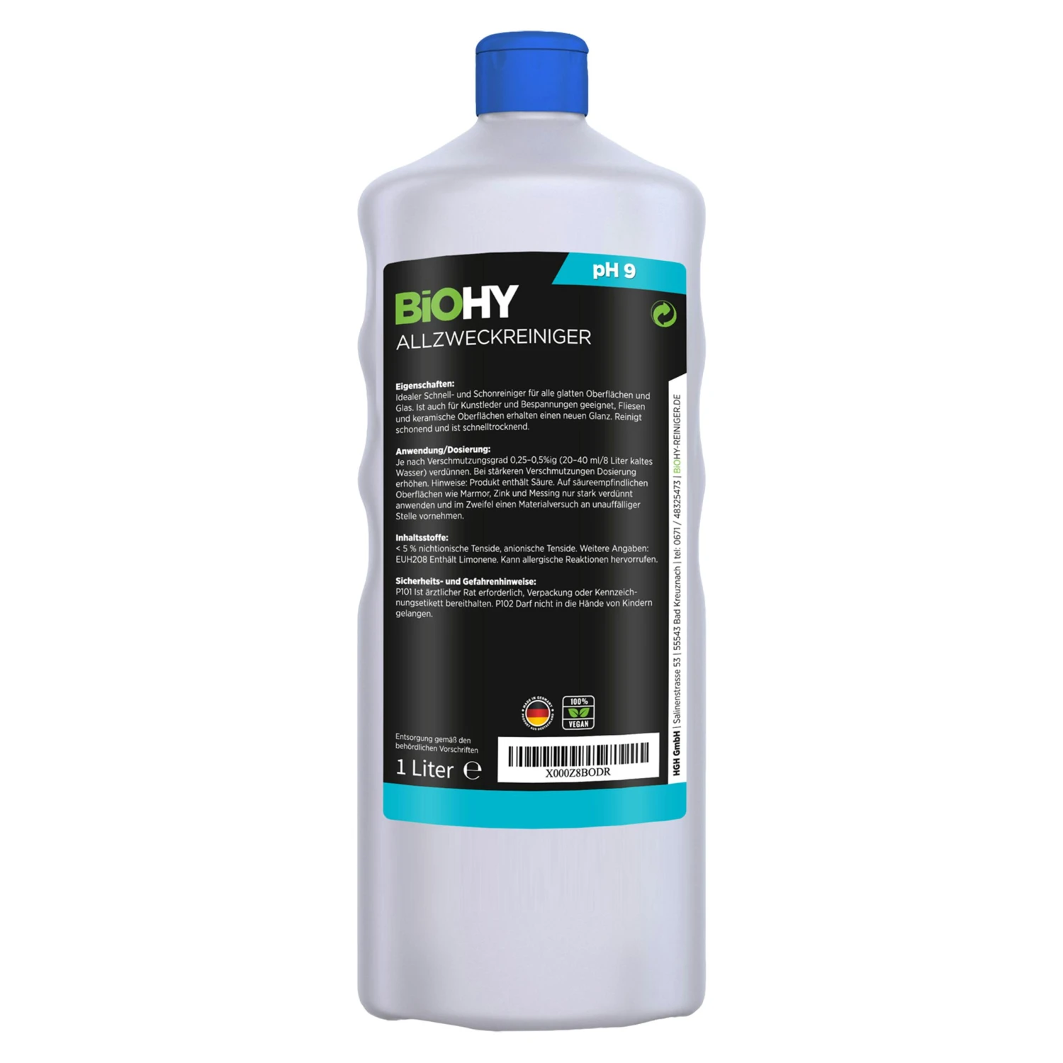 BiOHY Allzweckreiniger Konzentrat (9x1l Flasche) | Schonender Profi - Universalreiniger Für Haushalt Und Auto | Vollständig Biologisch Abbaubar 6 BiOHY Allzweckreiniger Konzentrat (9x1l Flasche) | Schonender Profi - Universalreiniger Für Haushalt Und Auto | Vollständig Biologisch Abbaubar – Bild 6