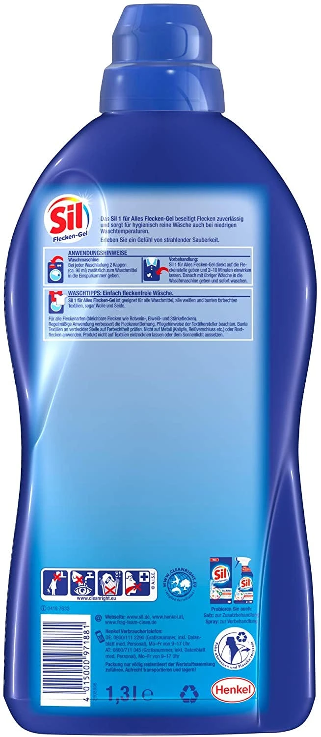 Sil 1 Für Alles Flecken-Gel Fleckenentferner Reiniger 1300 Ml Reinigungsmittel 6 Sil 1 Für Alles Flecken-Gel Fleckenentferner Reiniger 1300 Ml Reinigungsmittel – Bild 6
