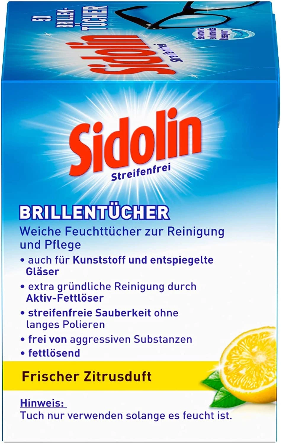 Sidolin Brillen Putztücher 50 Stück Reinigungstücher Brillenputztücher Reiniger 7 Sidolin Brillen Putztücher 50 Stück Reinigungstücher Brillenputztücher Reiniger – Bild 7