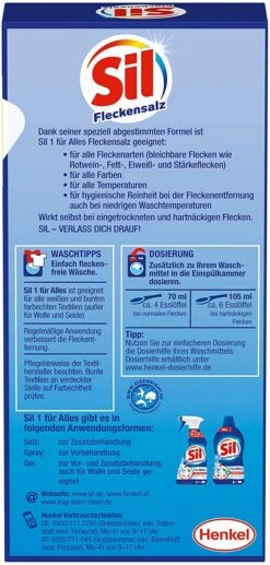 Sil 1 Für Alles Fleckensalz Fleckenentferner 500 G Reiniger Reinigungsmittel -Bissell Verkaufsgeschäft ecefbf7a 6c20 448f 9541 b58f3b79933d