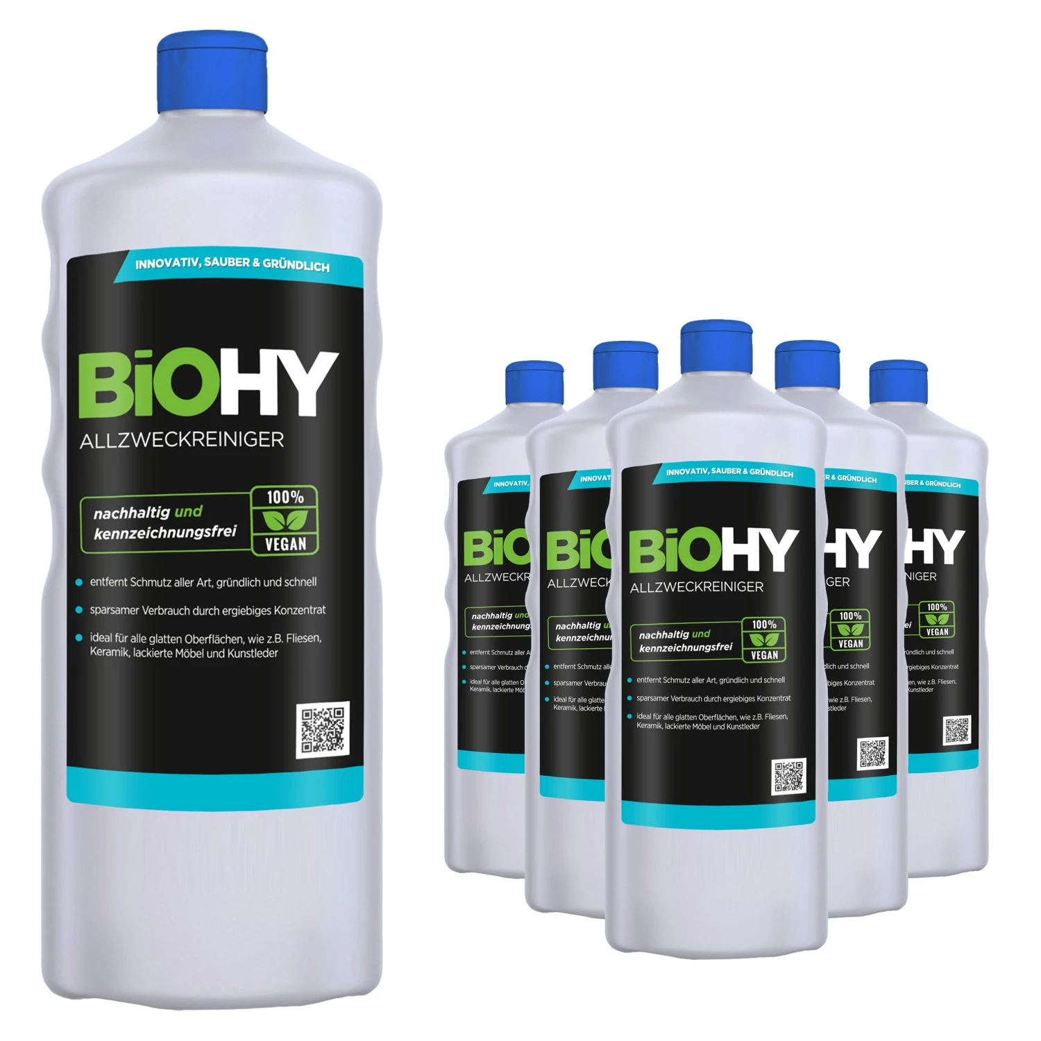 BiOHY Allzweckreiniger Konzentrat (9x1l Flasche) | Schonender Profi - Universalreiniger Für Haushalt Und Auto | Vollständig Biologisch Abbaubar 4 BiOHY Allzweckreiniger Konzentrat (9x1l Flasche) | Schonender Profi - Universalreiniger Für Haushalt Und Auto | Vollständig Biologisch Abbaubar – Bild 4
